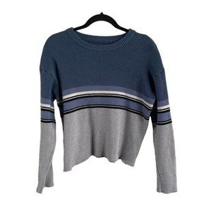 Vintage 90s/2000s Blue and Gray Crew Neck Sweater